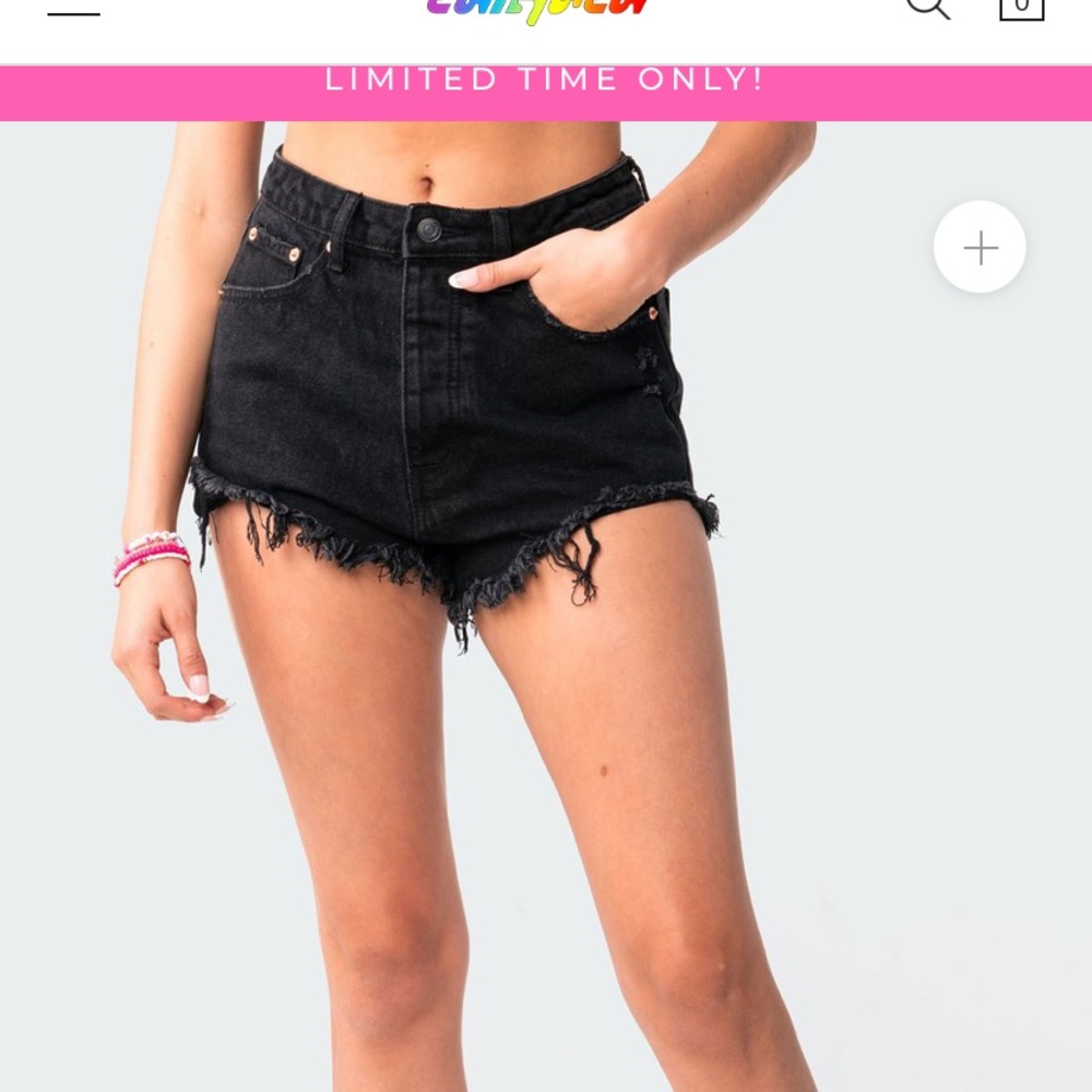 Edikted black high waisted jean shorts